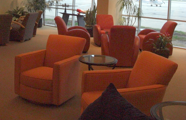 This was a renovation for Atlantic Aviation in South Bend, which changed the flow of traffic and added a new entrance seating area.