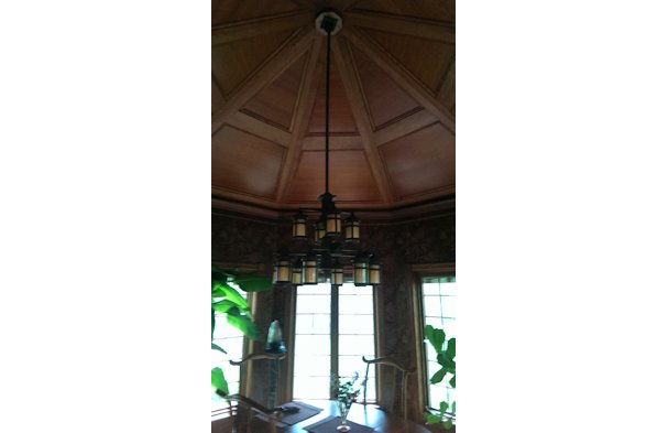 Gazebo wood paneled teak fast nook in Northern Ohio.